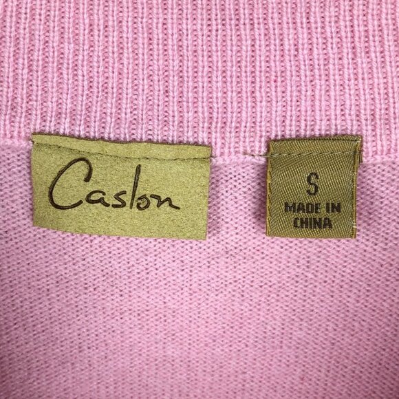 Caslon Pink 100% Cashmere 3/4 Sleeve Sweater Size Small - Picture 3 of 5